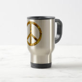PEACE-symbool - GOLD Reisbeker (Voorkant rechts)