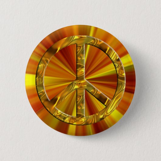 PEACE-symbool - GOLD Ronde Button 5,7 Cm (Voorkant)