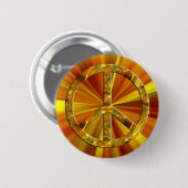 PEACE-symbool - GOLD Ronde Button 5,7 Cm (Voorkant /achterkant)