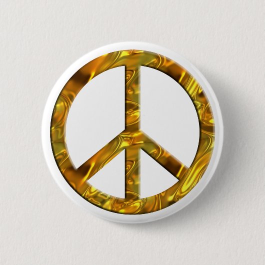 PEACE-symbool - GOLD Ronde Button 5,7 Cm (Voorkant)