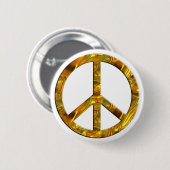 PEACE-symbool - GOLD Ronde Button 5,7 Cm (Voorkant /achterkant)