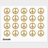 PEACE-symbool - GOLD Ronde Sticker (Vel)