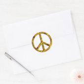 PEACE-symbool - GOLD Ronde Sticker (Envelop)