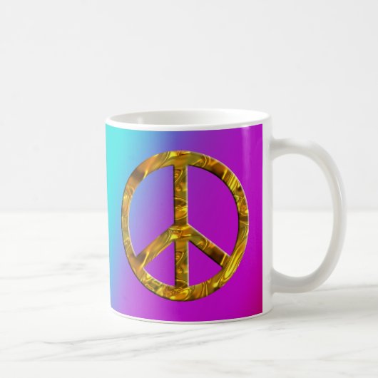 PEACE-symbool - GOLD & SILVER Koffiemok (Rechts)