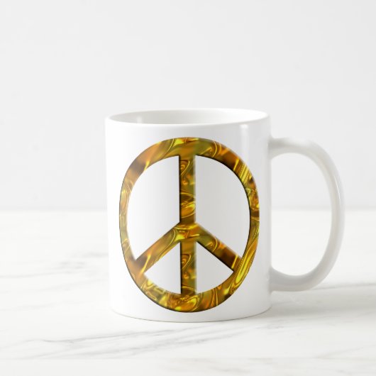 PEACE-symbool - GOLD & SILVER Koffiemok (Rechts)