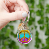 PEACE-symbool - GOLD Sleutelhanger (Hand)