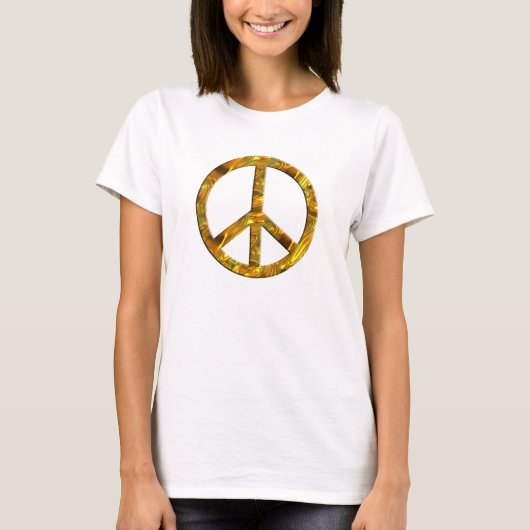 PEACE-symbool - GOLD T-shirt (Voorkant)