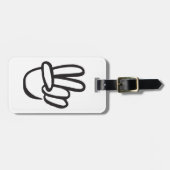 PEACE-symbool Hippie 60s Love V Hand Black Bagagelabel (Voorkant horizontaal)