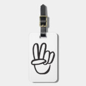 PEACE-symbool Hippie 60s Love V Hand Black Bagagelabel (Voorkant verticaal)