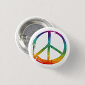 PEACE-symbool - kleurrijk Hippie-Stropdas-kleursto Ronde Button 3,2 Cm (Voorkant /achterkant)