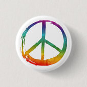 PEACE-symbool - kleurrijk Hippie-Stropdas-kleursto Ronde Button 3,2 Cm (Voorkant)