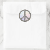 PEACE-symbool - SILVER | gekleurd licht Ronde Sticker (Tas)
