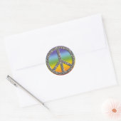 PEACE-symbool - SILVER | gekleurde kinderen Ronde Sticker (Envelop)