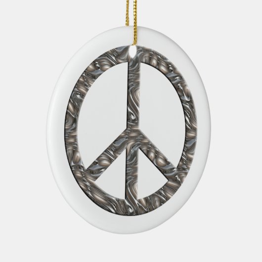 PEACE-symbool - SILVER & GOLD Keramisch Ornament (Rechts)