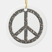 PEACE-symbool - SILVER & GOLD Keramisch Ornament (Voorkant)