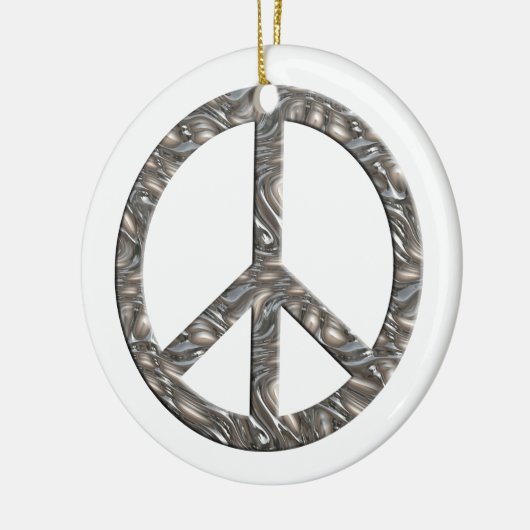PEACE-symbool - SILVER & GOLD Keramisch Ornament (Links)