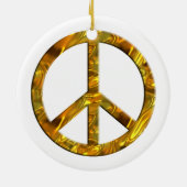 PEACE-symbool - SILVER & GOLD Keramisch Ornament (Achterkant)
