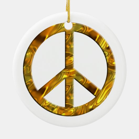 PEACE-symbool - SILVER & GOLD Keramisch Ornament (Achterkant)