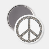 PEACE-symbool - SILVER Magneet (Voorkant / Achterkant)