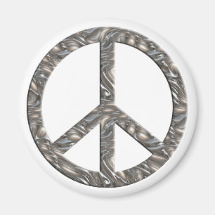 PEACE-symbool - SILVER Magneet