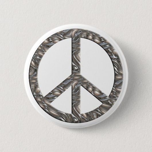 PEACE-symbool - SILVER Ronde Button 5,7 Cm (Voorkant)