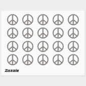 PEACE-symbool - SILVER Ronde Sticker (Vel)