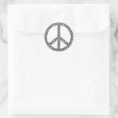 PEACE-symbool - SILVER Ronde Sticker (Tas)