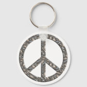 PEACE-symbool - SILVER Sleutelhanger (Voorkant)