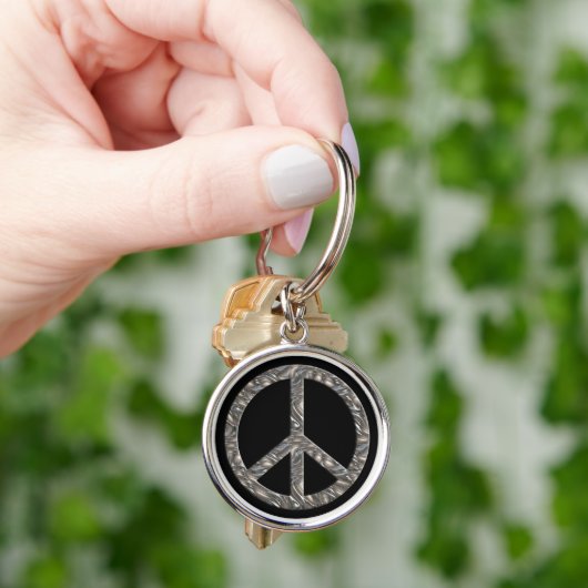 PEACE-symbool - SILVER Sleutelhanger (Hand)