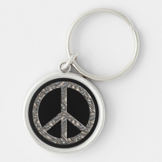 PEACE-symbool - SILVER Sleutelhanger (Voorkant)
