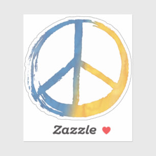 PEACE Symbool Teken Blauw Geel Oekraïne anti-oorlo Sticker