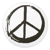 PEACE Symbool Teken Hippie Liefde Artistiek Gebors Keramische Knop (Voorkant)
