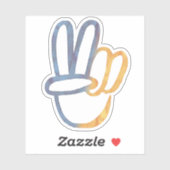 PEACE Symbool V-Sign Freedom Anti-war blauw geel Sticker (Vel)