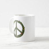 PEACE-symbool van Real Grass Flowers Hippie 60s Si Koffiemok (Voorkant links)