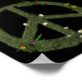 PEACE-symbool van Real Grass Flowers Hippie 60s Si Poster (Hoek)
