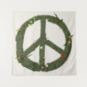 PEACE-symbool van Real Grass Flowers Hippie 60s Si Wandkleed (Voorkant)