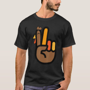 Peace teken kalkoen hand cool thanksgiving hippie  t-shirt
