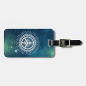 PEACE-teken symbool Mandala Space Lacy Hippie Spac Bagagelabel (Voorkant horizontaal)