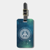 PEACE-teken symbool Mandala Space Lacy Hippie Spac Bagagelabel (Voorkant verticaal)