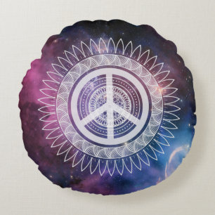PEACE-teken symbool Mandala Space Lacy Hippie Spac Rond Kussen