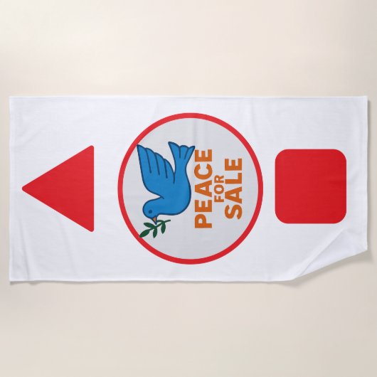 Peace theme designed beach towel strandlaken (Voorkant)