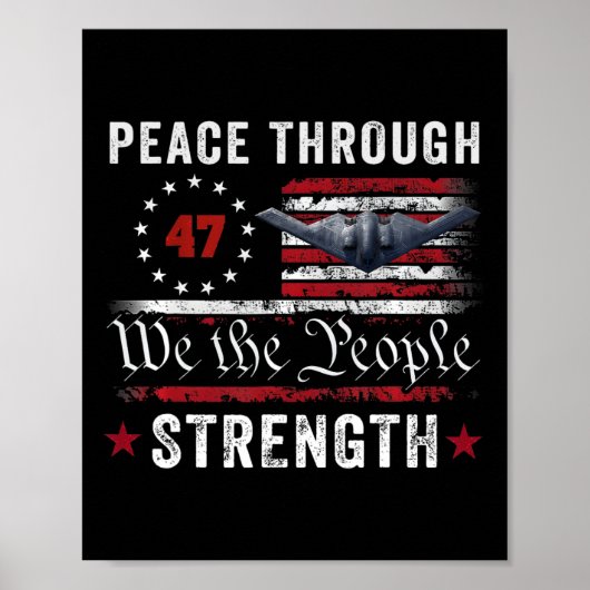 Peace Through Strength Trump Operation Midnight Ha Poster (Voorkant)