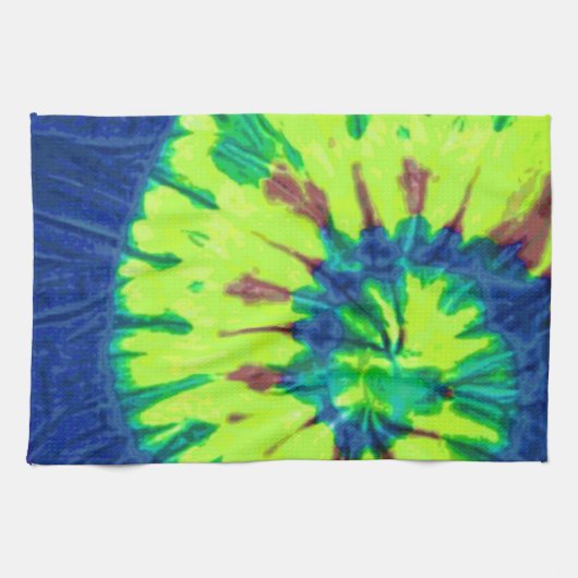 Peace Tie Dye 60s Hippy Love Theedoek (Horizontaal)