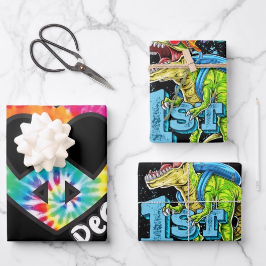 Peace Tie Dye  Heart Hippie Retro Groovy Inpakpapier Vel (Voorkant)