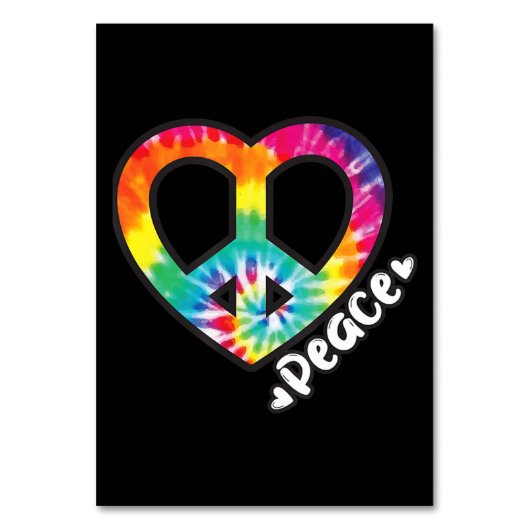 Peace Tie Dye  Heart Hippie Retro Groovy Kaart (Voorkant)
