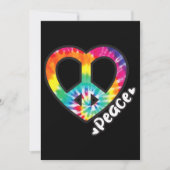 Peace Tie Dye  Heart Hippie Retro Groovy Kaart (Voorkant)