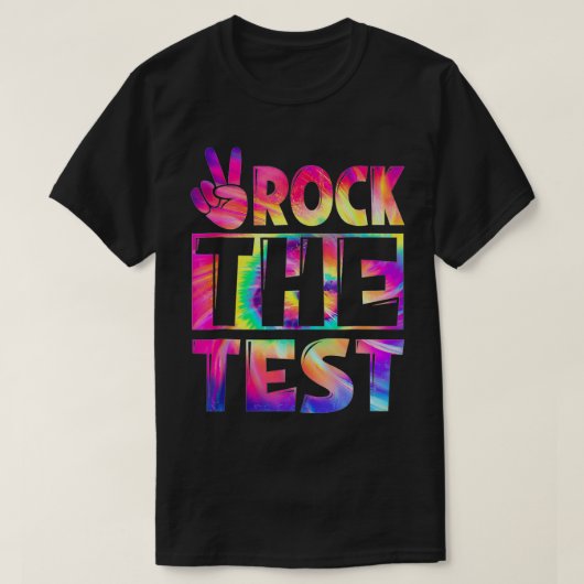 Peace Tie Dye Rock test Happy Testing Day Teac T-shirt (Design voorkant)