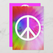 Peace Tie Dye-uitnodigingen Kaart (Voorkant / Achterkant)