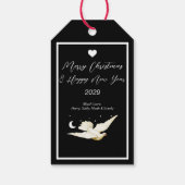 Peace to All Dove Cadeau Label Kerstvakantie Cadeaulabel (Achterkant)