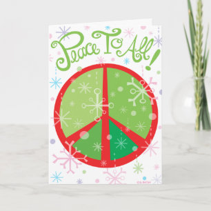 Peace to All Holiday Card - Gepersonaliseerd Feestdagen Kaart
